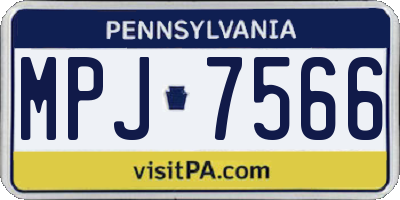 PA license plate MPJ7566