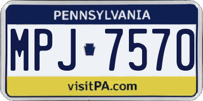 PA license plate MPJ7570