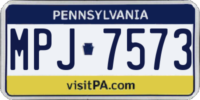 PA license plate MPJ7573