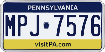 PA license plate MPJ7576