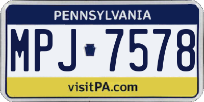 PA license plate MPJ7578