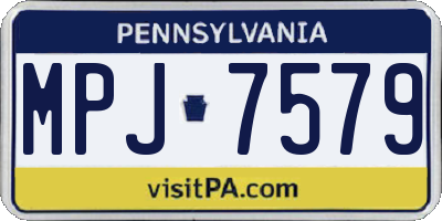 PA license plate MPJ7579