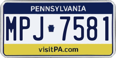 PA license plate MPJ7581