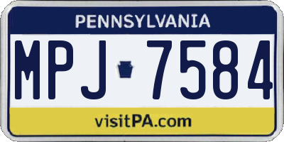 PA license plate MPJ7584
