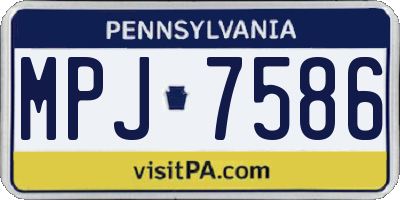 PA license plate MPJ7586