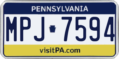 PA license plate MPJ7594