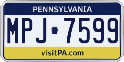 PA license plate MPJ7599