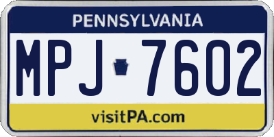 PA license plate MPJ7602