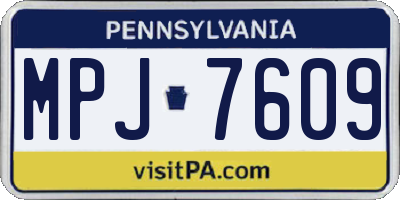 PA license plate MPJ7609