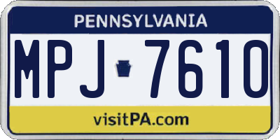 PA license plate MPJ7610