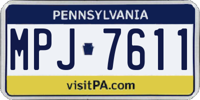 PA license plate MPJ7611