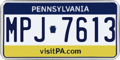 PA license plate MPJ7613