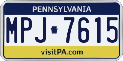 PA license plate MPJ7615
