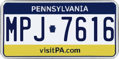 PA license plate MPJ7616