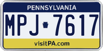 PA license plate MPJ7617