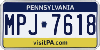 PA license plate MPJ7618