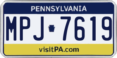 PA license plate MPJ7619