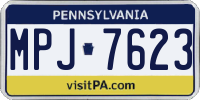 PA license plate MPJ7623