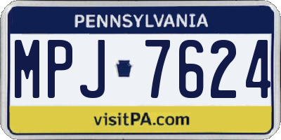PA license plate MPJ7624