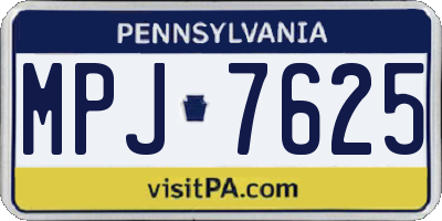 PA license plate MPJ7625