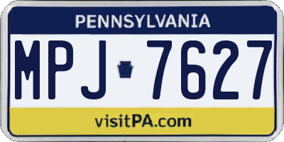 PA license plate MPJ7627