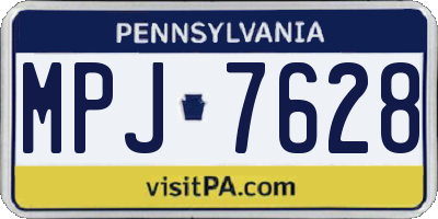 PA license plate MPJ7628