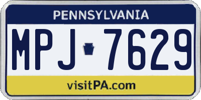 PA license plate MPJ7629
