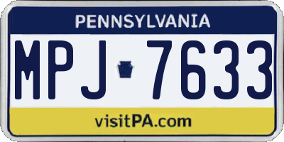PA license plate MPJ7633