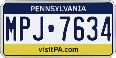 PA license plate MPJ7634