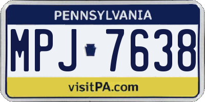 PA license plate MPJ7638