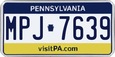 PA license plate MPJ7639
