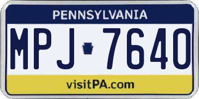 PA license plate MPJ7640