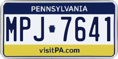 PA license plate MPJ7641