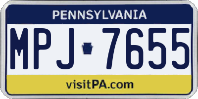 PA license plate MPJ7655