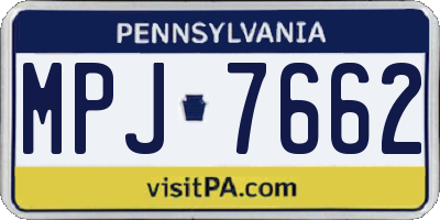 PA license plate MPJ7662