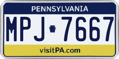 PA license plate MPJ7667