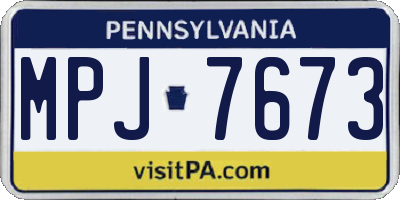PA license plate MPJ7673