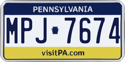 PA license plate MPJ7674