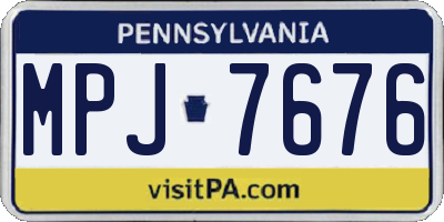 PA license plate MPJ7676