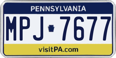 PA license plate MPJ7677