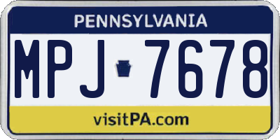 PA license plate MPJ7678