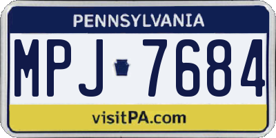PA license plate MPJ7684