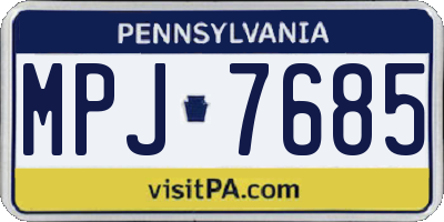 PA license plate MPJ7685