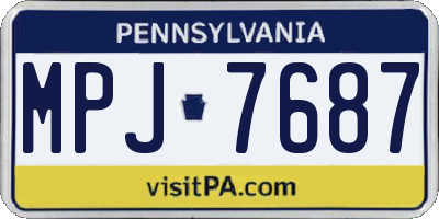 PA license plate MPJ7687