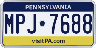 PA license plate MPJ7688