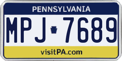 PA license plate MPJ7689