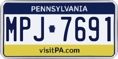 PA license plate MPJ7691