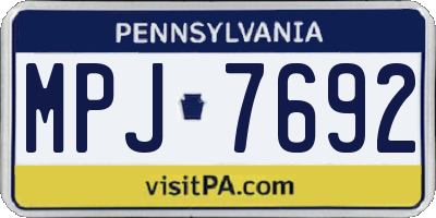 PA license plate MPJ7692