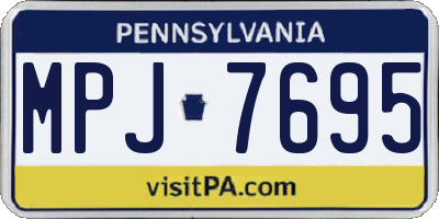 PA license plate MPJ7695