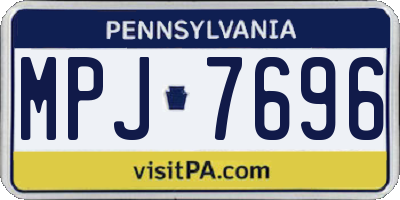 PA license plate MPJ7696